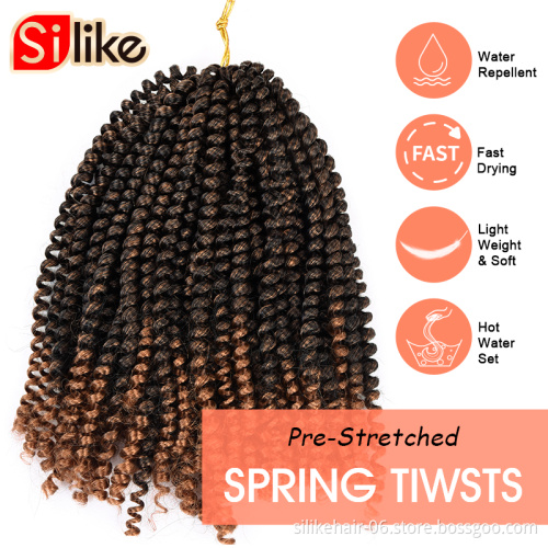 Wholesale Fluffy Spring Twist Hair Crochet Ombre Color Braiding Hair 30Roots/Pack Passion Spring Twists Synthetic Crotchet Hair